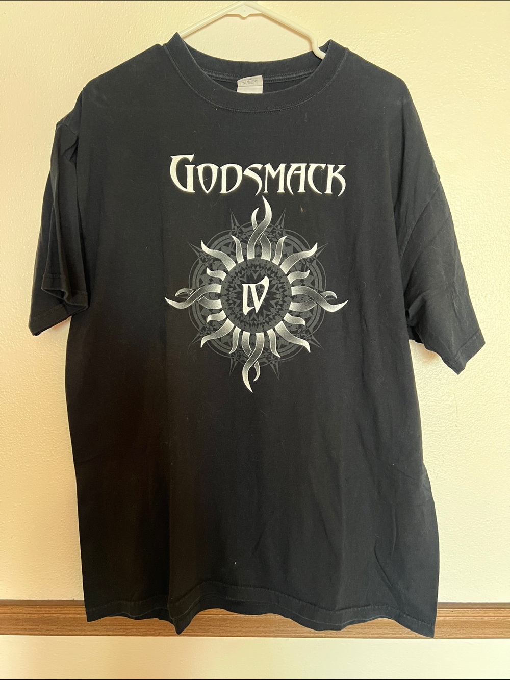 Godsmack band 4 - Anvil Black T-Shirt with White/Silver Graphic